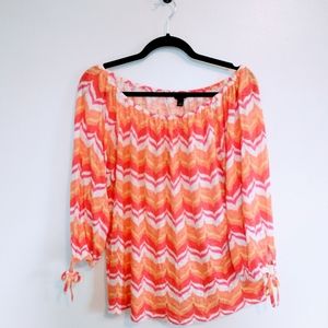 Bright off the shoulder 70's style top, Ann Taylor size medium